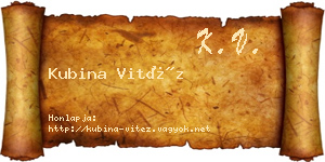 Kubina Vitéz névjegykártya